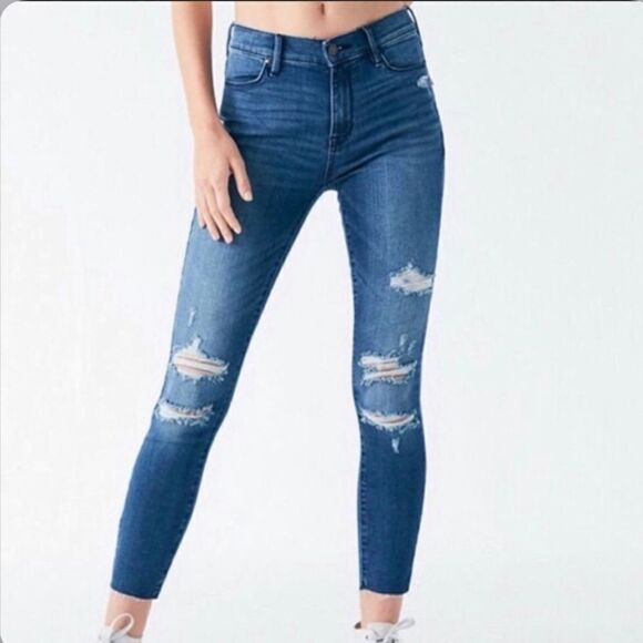 Pacsun Distressed High Rise Jegging Skinny Jeans - Picture 1 of 6